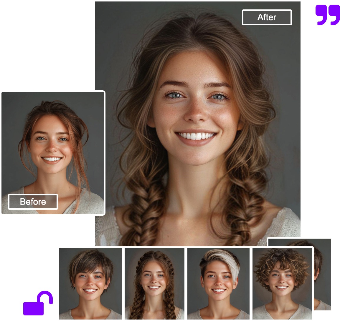 Before and after image created by Buzz Cut filter simulator